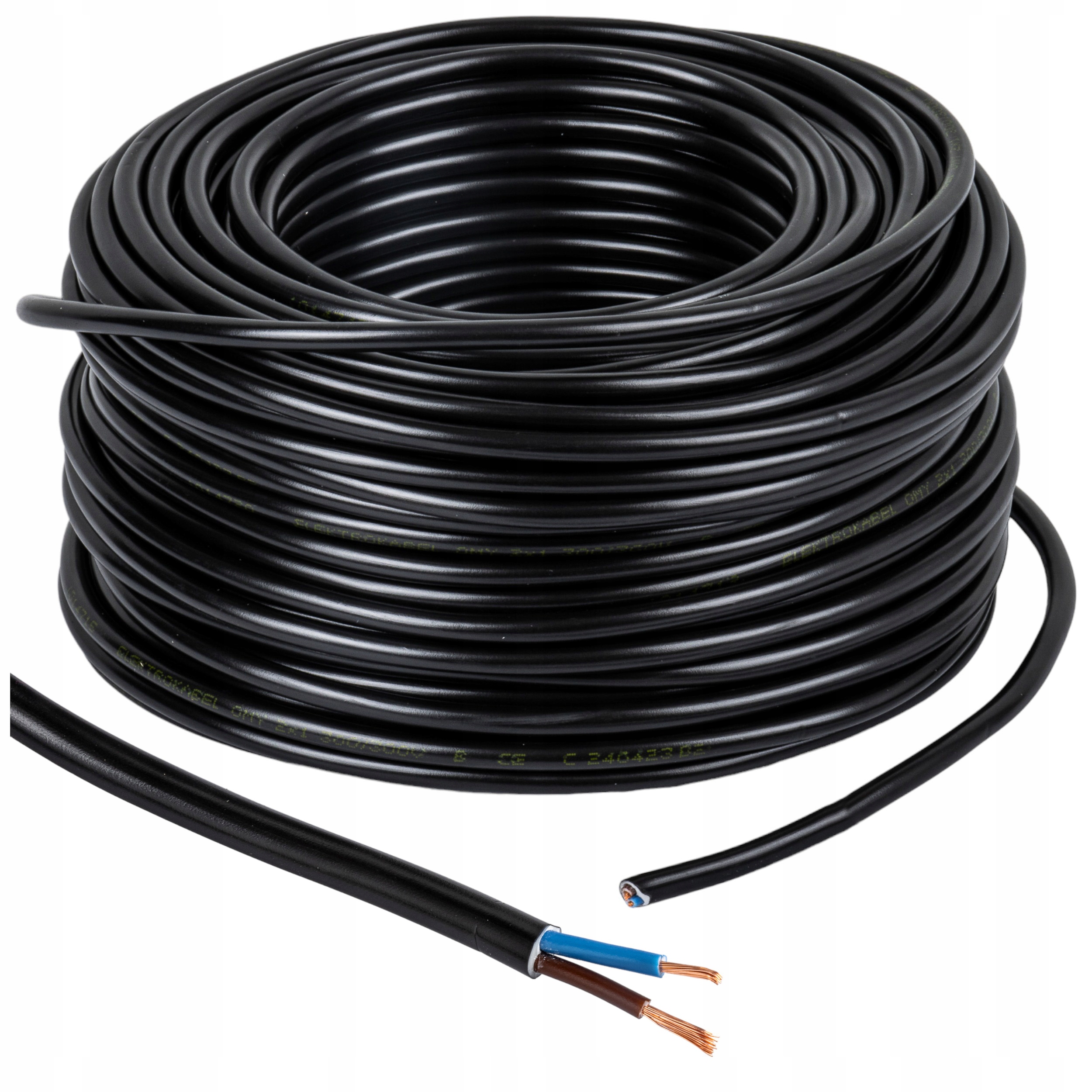 PRZEWÓD ELEKTRYCZNY 230V OMY 2X1MM2 CZARNY OKRĄGŁY 1MB