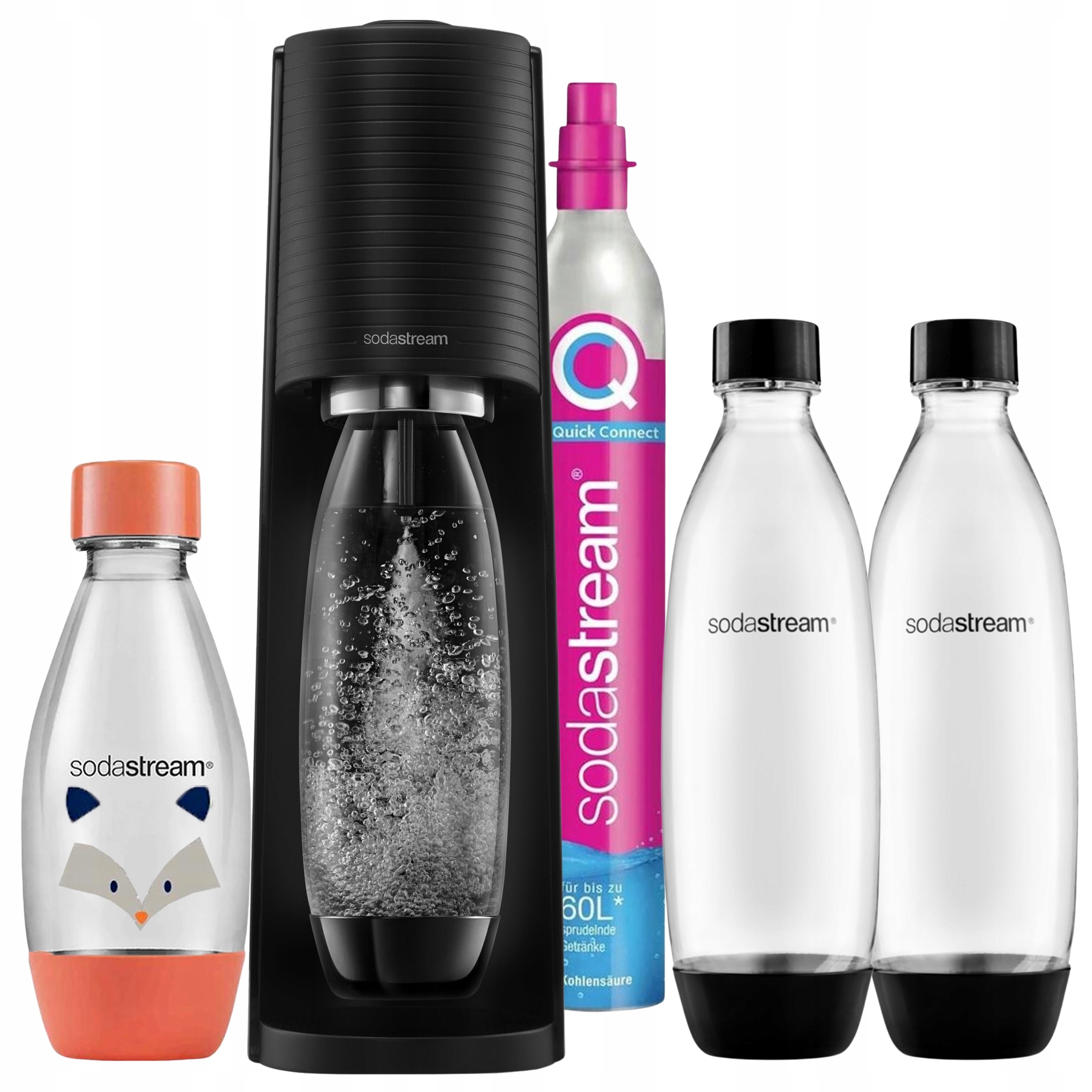 Výrobník Sody SodaStream Terra Černý na vodu 2 Lahve 1L, Láhev Borsuk 0,5L