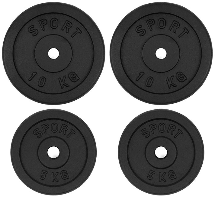 

Obciążenie żeliwne 30kg zestaw 2x10 2x5 28mm