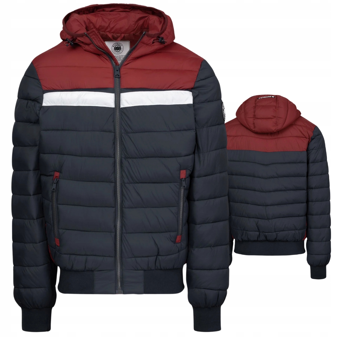 Pitbull West Coast Pánská Zimní Bunda S Kapucí Rubio Dark Navy/red S