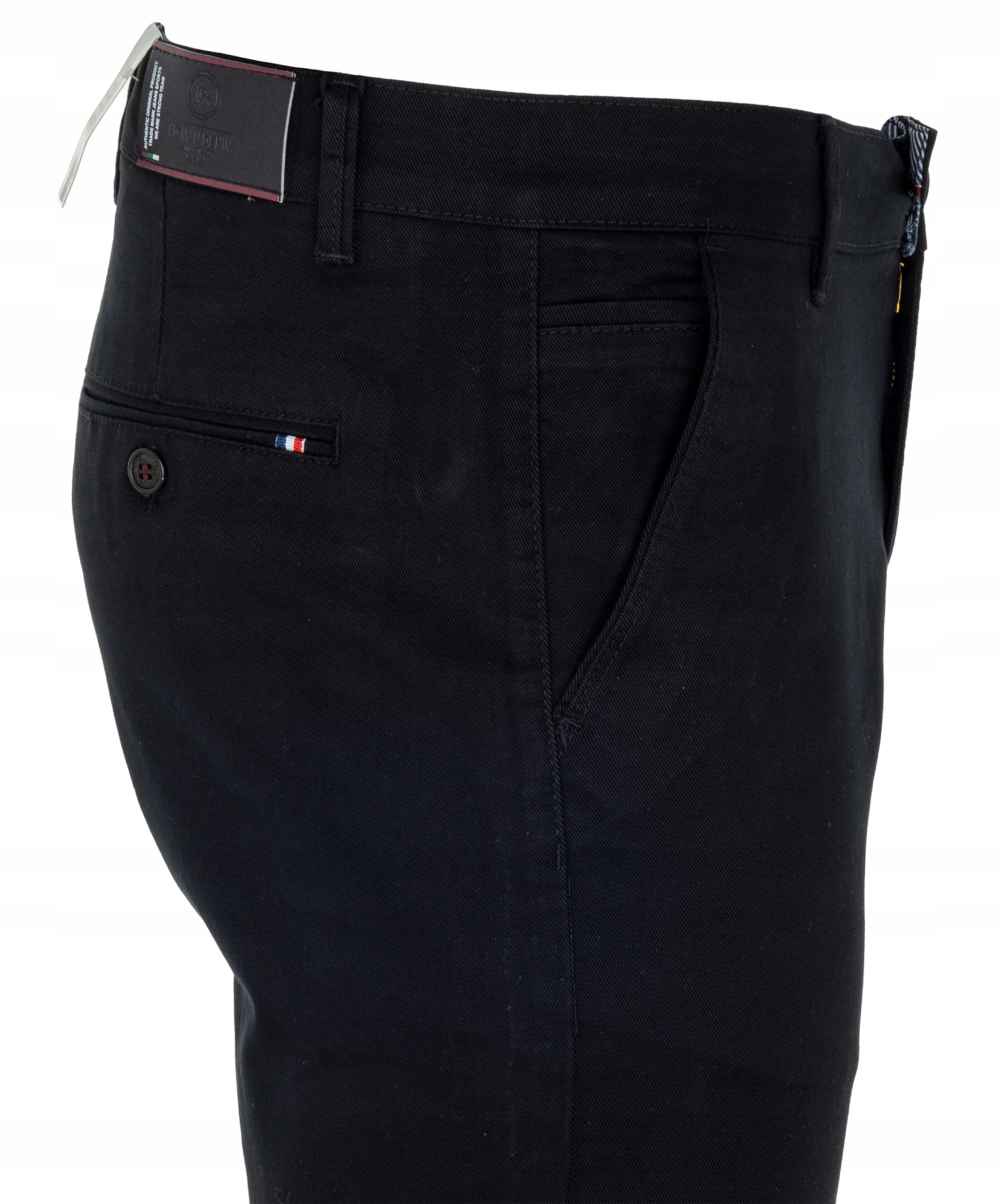 SPODNIE MATERIAŁOWE BAWEŁNIANE CZARNE GŁADKIE W29 Kolor czarny