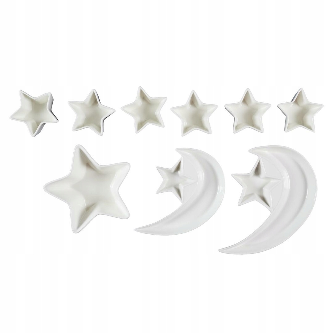 Sada 9 servírovacích nádob Starry Night, bílá