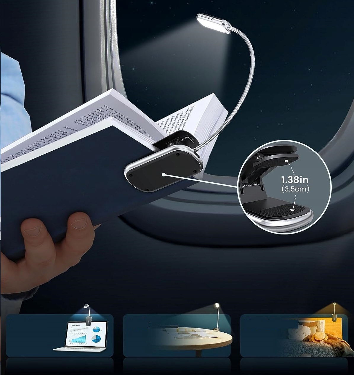 LAMPKA NOCNA LED DO CZYTANIA KSIĄŻEK KLIPS Z KLIPSEM USB BEZPRZEWODOWA Rodzaj lampka