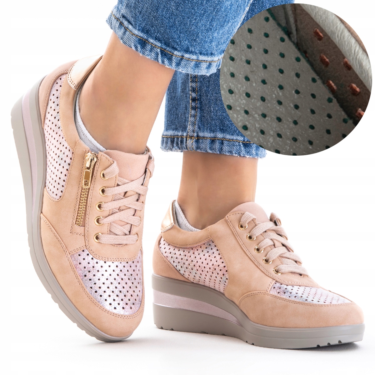 Polobotkové tenisky Tuhost H na koturnu v.KŮŽE pohodlné měkké Wojtyłko 41