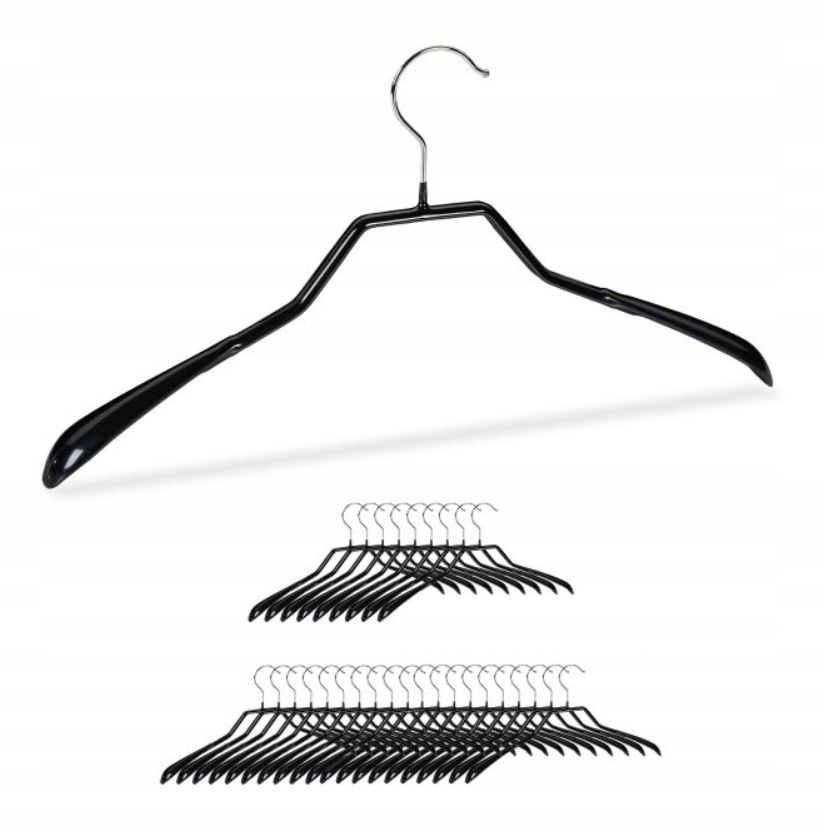Věšáky Na Oblečení, košile do skříně, Kov Černý 30ks