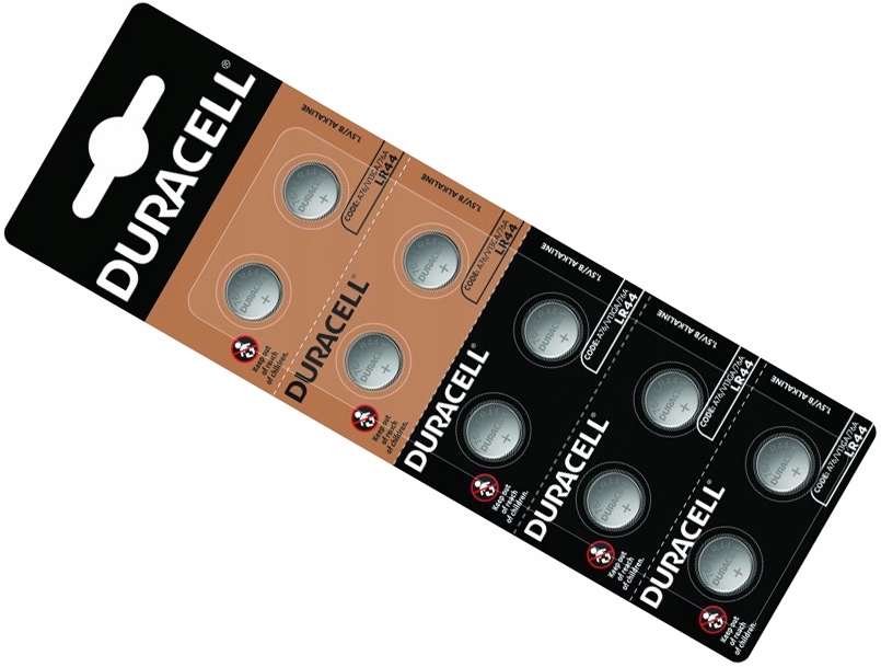 

10x Bateria Duracell LR44 A76 L1154 AG13 G13 Bl.