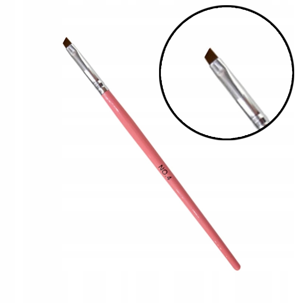 

Pędzel Do Żelu Skośny Manicure Drewniany #4 Różowy