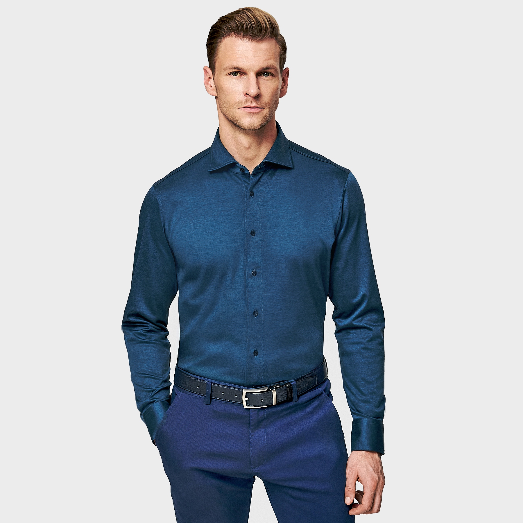 Pletená pánská košile v tmavě modré barvě Pako Lorente vel 3XL