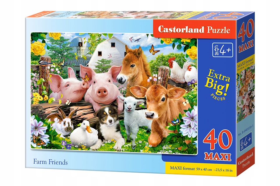 

Puzzle Maxi 40 Zwierzęta Na Wsi Koń Krowa +4 lata