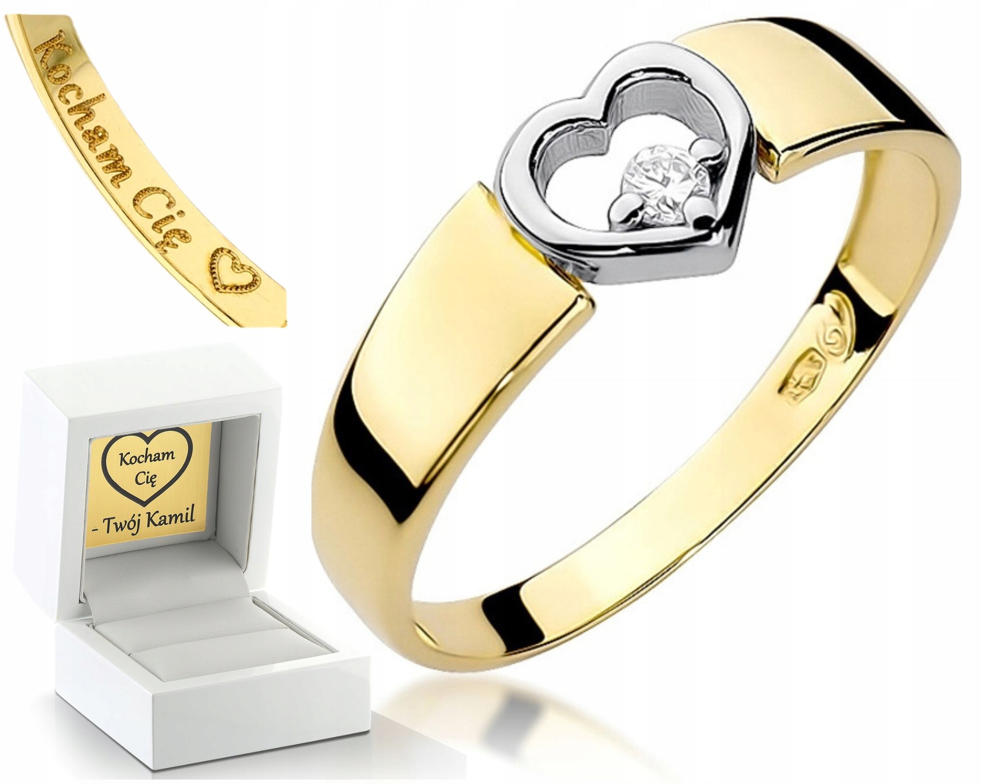 Zlatý Prstýnek S Diamantem, Srdce, Každá Velikost