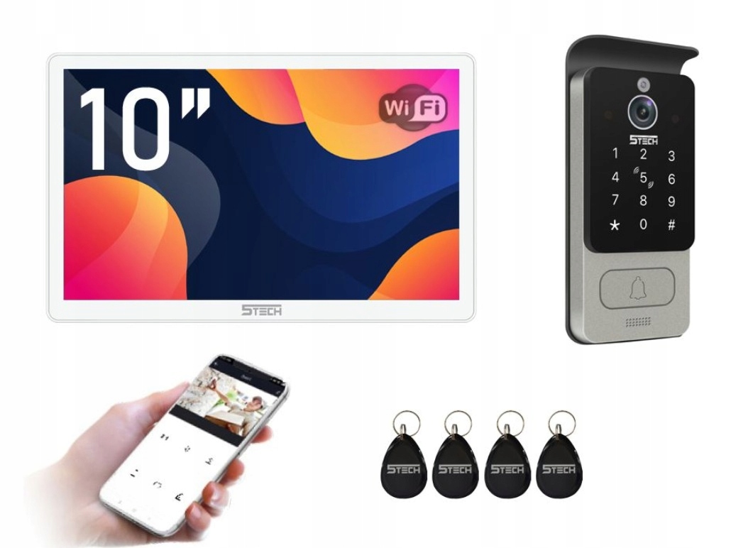 Videovrátnik 5TECH: 2-žilový digitálny WiFi Fhd 10" Virgo One Plus (W)/82228