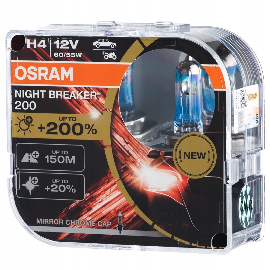 

Żarówki H4 Osram Night Breaker Laser +200% +150m