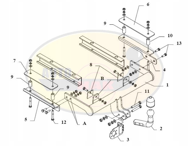 HAK HOLOWNICZY + 7 PIN CITROEN SAXO 1996-2003 Producent Auto-hak