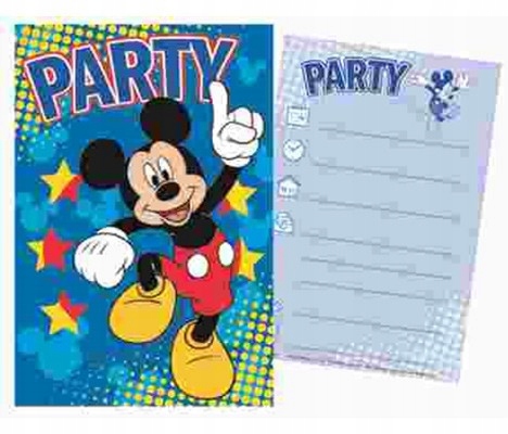 Disney Zaproszenie na przyjęcie Mickey Star