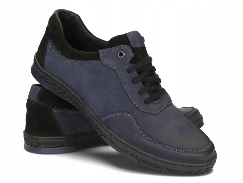 BUTY MĘSKIE SKÓRA CASUAL KOMODO 918 GRANATOWY 46