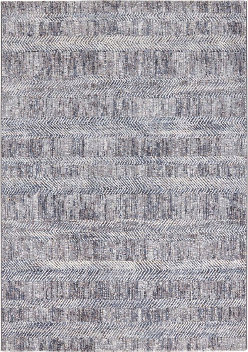 Koberec do obývacího pokoje 200x290, beton mramor, měkké plyšové štětiny krém světle modrá