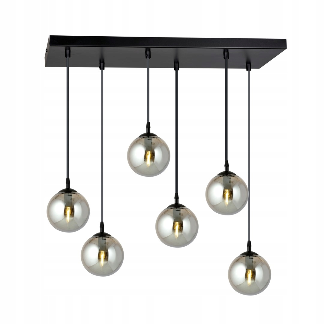 Luster Emibig Cosmo 6 bodov čierne grafitové minimalistické tienidlo E14