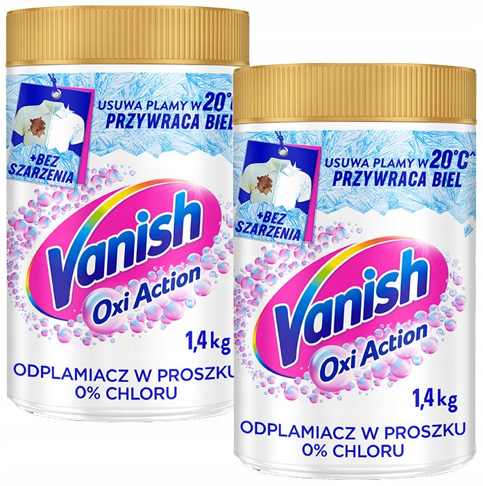 Levně Vanish Oxi Action Odstraňovač skvrn v prášku na praní bílé barvy 0% chlóru 2,8 kg
