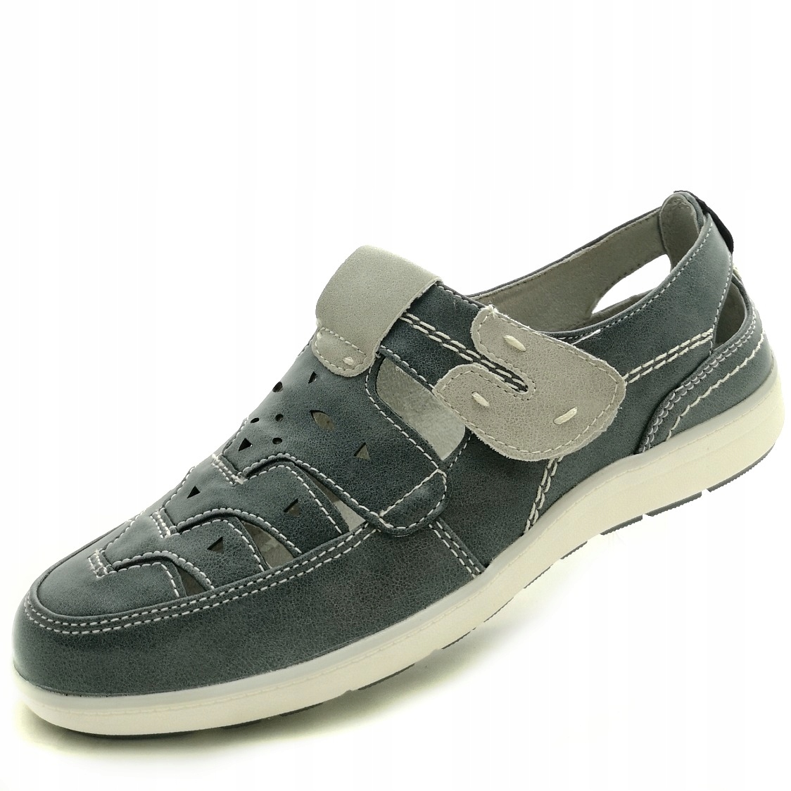 Polobotky ažurové nazouvací na suchý zip Jana 24666