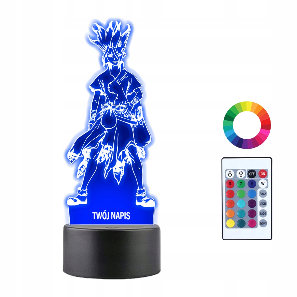 

Lampka Nocna 3D Led dr. stone Senku Ishigami Imię