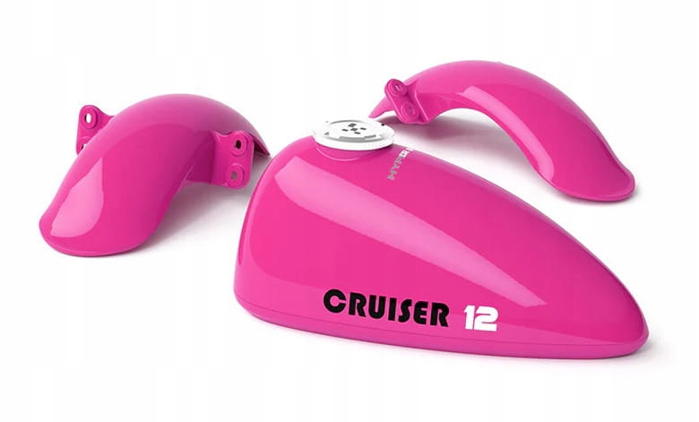 Bak paliwa i błotniki do motocyklu Hyper Gogo Cruiser różowe Barbie