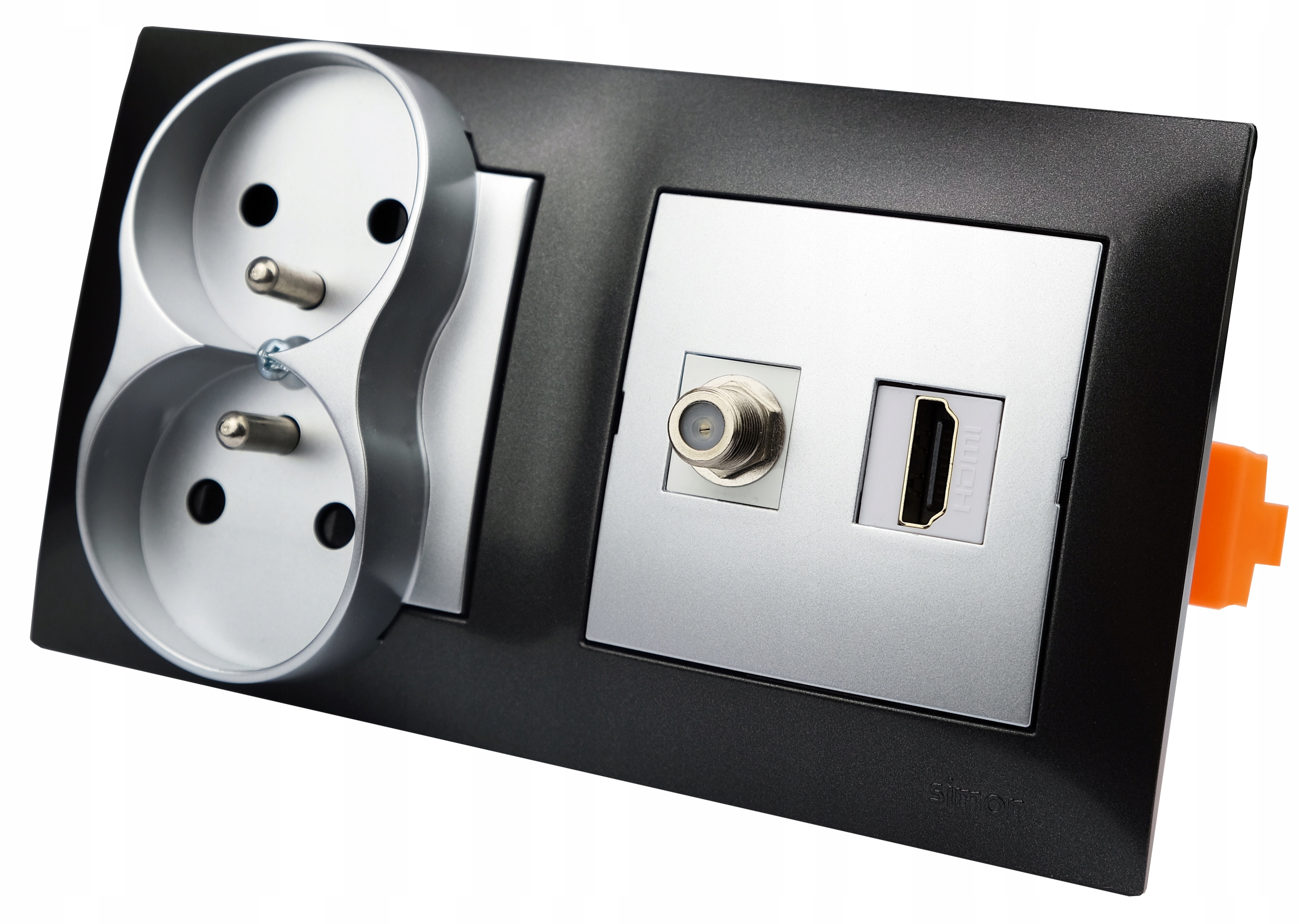 Gniazdo 230V F HDMI ścienne podtynkowe terminal