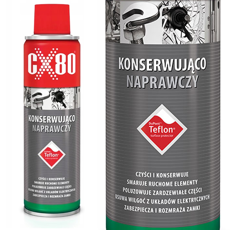 CX80 Wielofunkcyjny Preparat Konserwująco Naprawczy Teflon Spray 250 CX-80