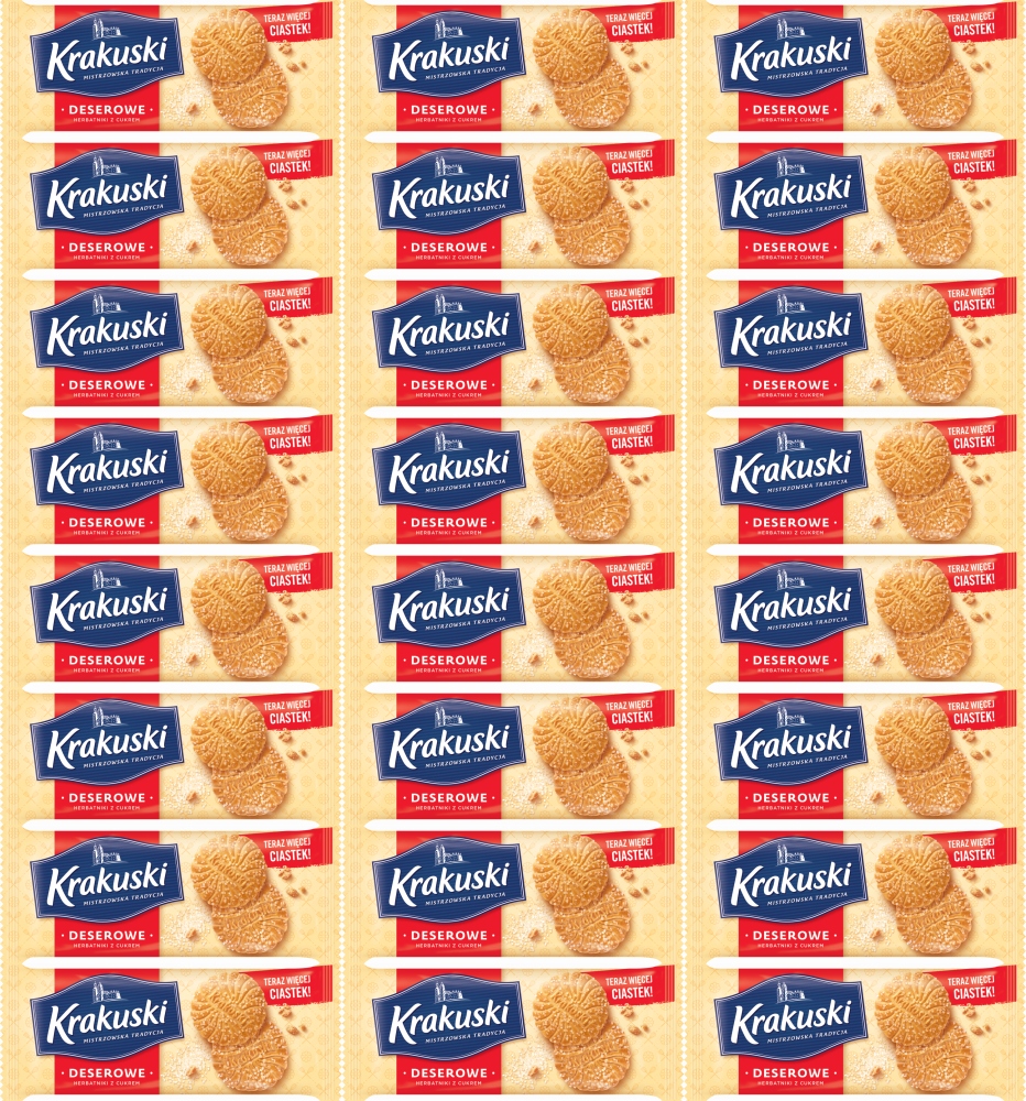 Ciastka kruche deserowe z cukrem Krakuski 200g x24