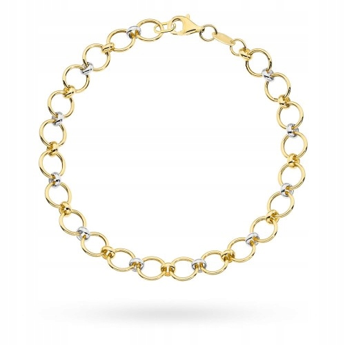 Zlatý náramek s propletenými kroužky Zlato ryzost 585 Gravírování