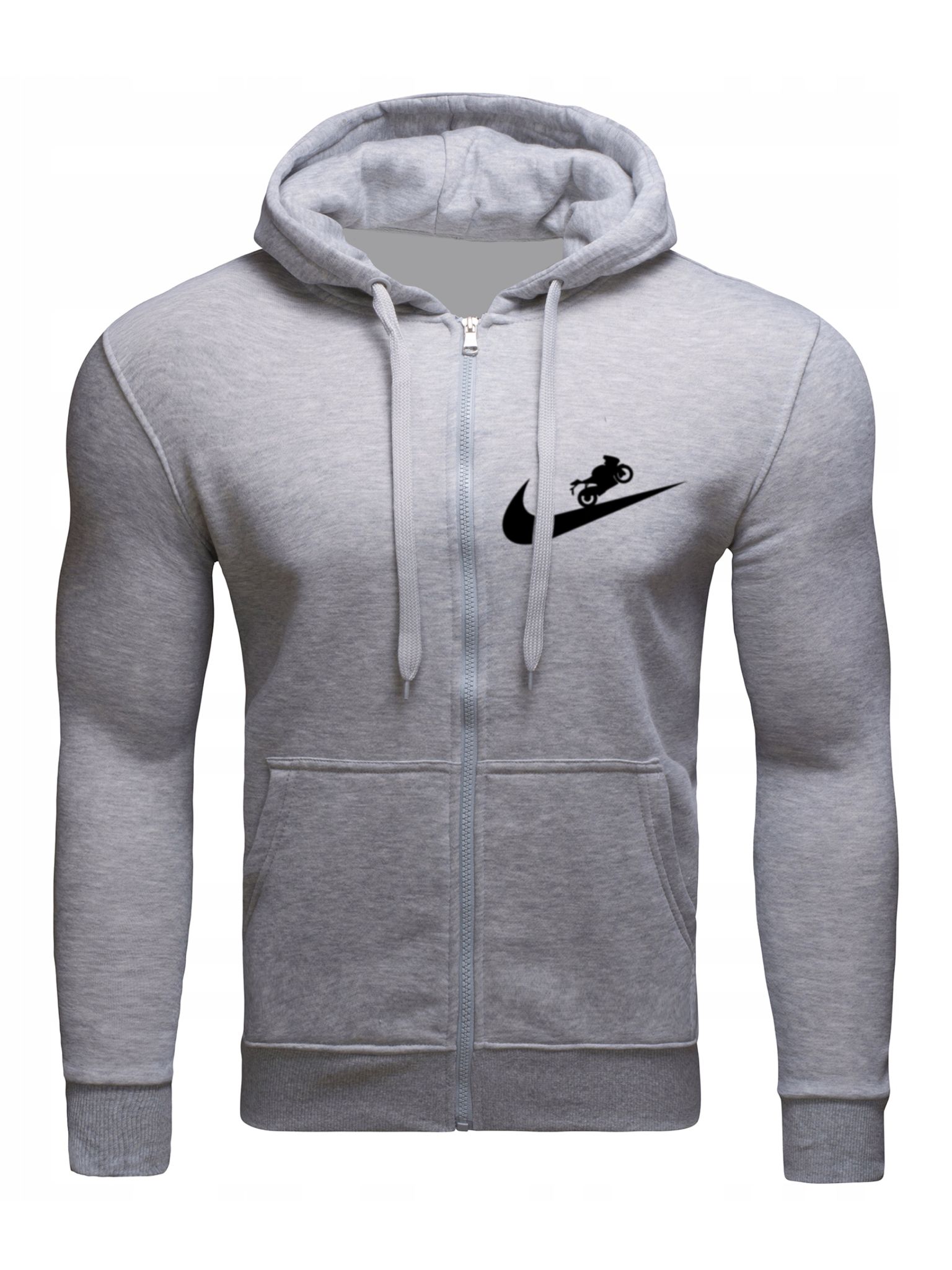 

Bluza Rozpinana Na Motor Z Kapturem Szara M