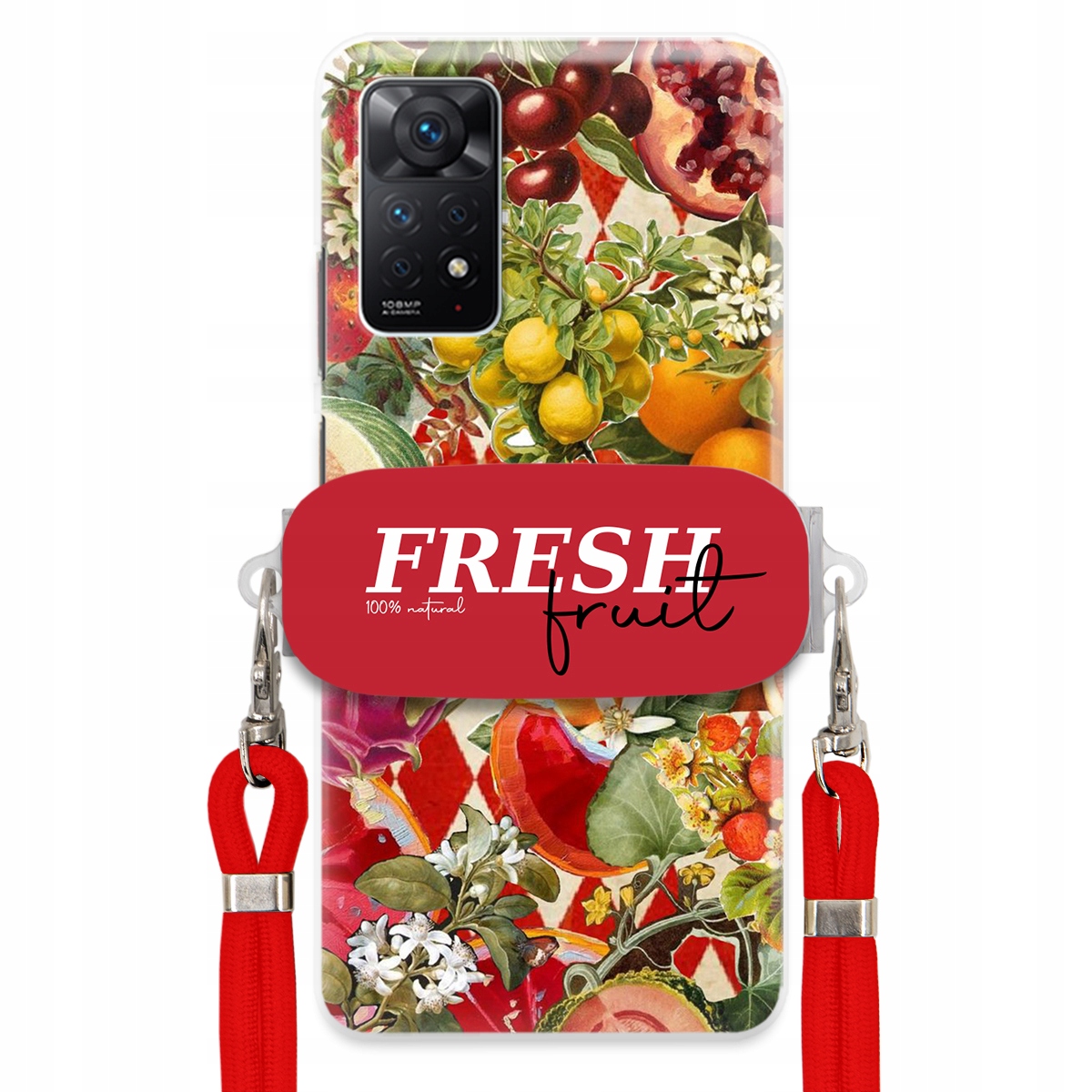 Puzdro pre Xiaomi Redmi Note 11 Pro 5G Červené vodítko držiak Fresh Fruit