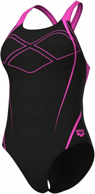 H5238 Arena Graphic Swim Pro Back Strój Kąpielowy Jednoczęściowy D46