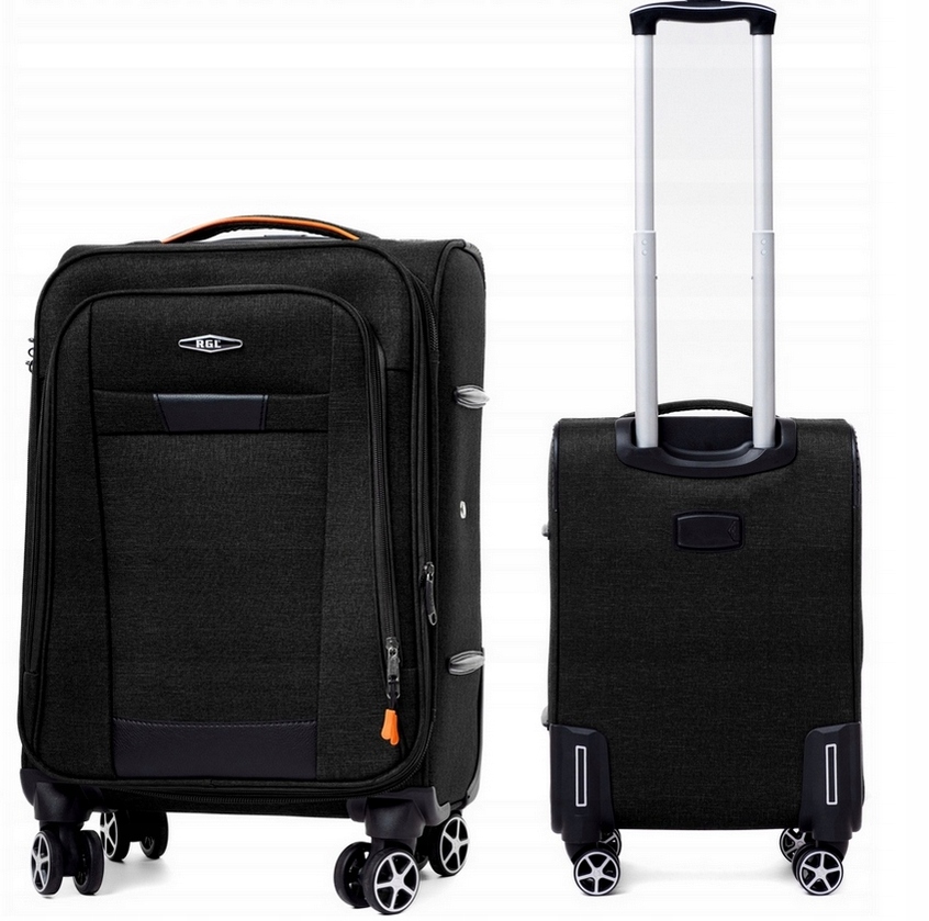 Walizka Kabinowa Mała Na 4 Kółkach Mocna Codura Bagaż Do Samolotu Czarna
