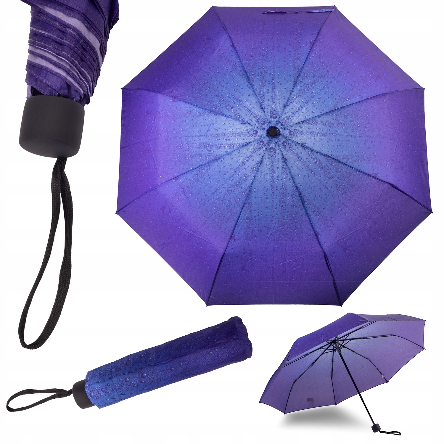

Parasol lekki mały manualny składany Fioletowy