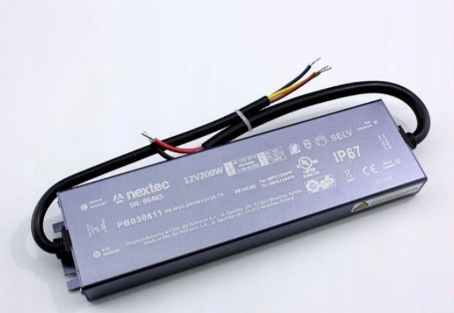 Led Zdroj Vodotesný Slim 12V 200W IP67