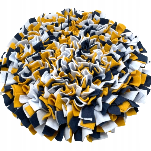 Levně Čmuchací kobereček Extra Hustý (pr. 45cm) sv.modrá, tm.modrá, žlutá