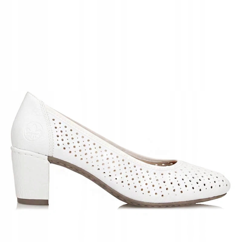 Dámské lodičky Rieker 41057-80 bílé s děrovanou patou