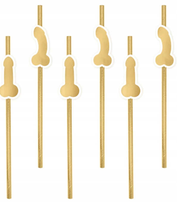 

Słomki Penisy na Wieczór Panieński złote 8szt