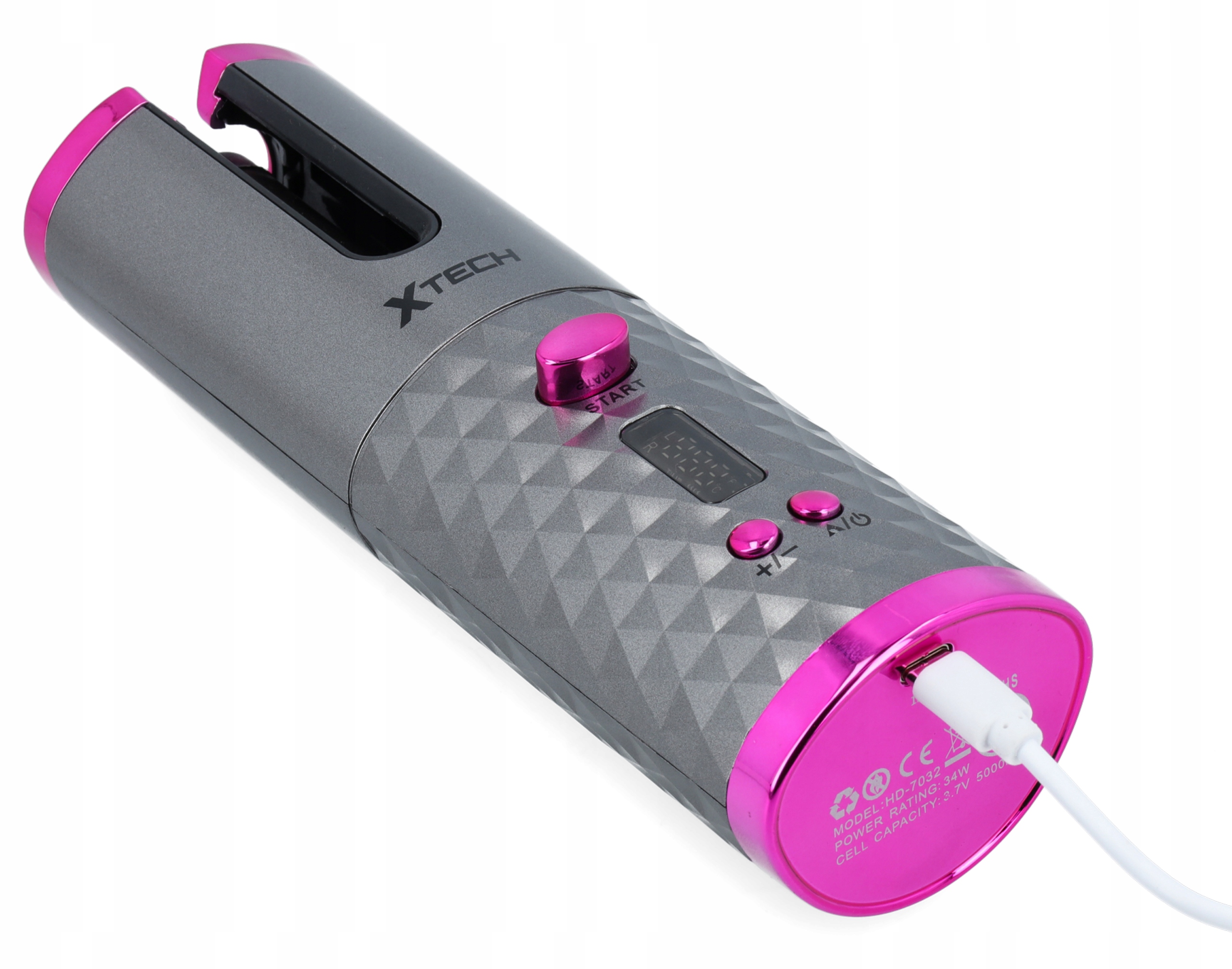 LOKÓWKA DO WŁOSÓW AUTOMATYCZNA CERAMICZNA LCD CURL SZARA XTECH Marka XTech