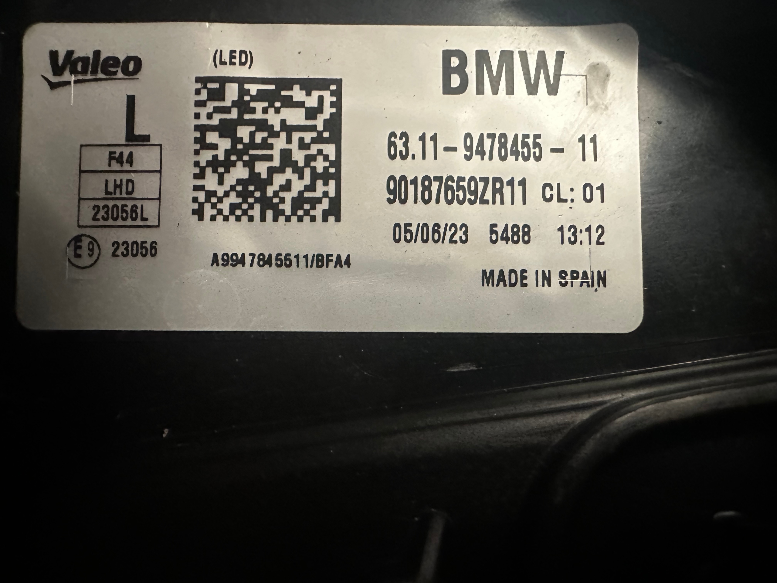 light reflektor BMW F44 Gran Coupe 19-24r left front full LED Eu 9478455