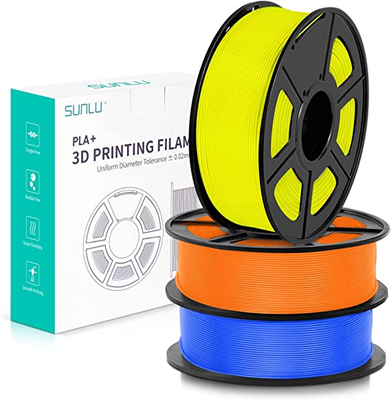 SUNLU PLA Plus (PLA+) 3D Printer Filament 1.75 mm PLA Filament Dimensional  Accuracy +/- 0.02 mm 2 kg Spool PLA+White 、Yellow 1.75-PLA-White-Yellow