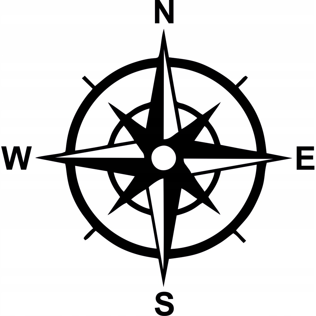 Naklejka na auto samochód szybę Kompas Róża Wiatrów Offroad 4X4 10 x 10 cm