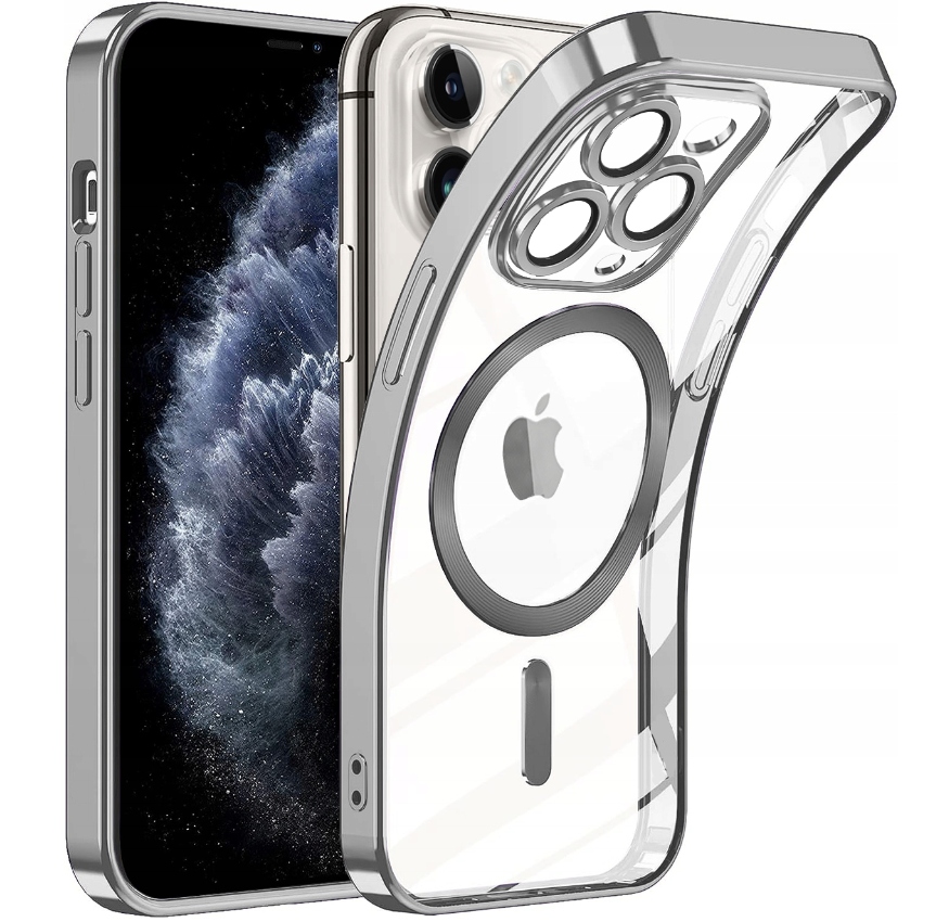 METALICZNE ETUI OBUDOWA MAGSAFE DO iPhone 15 Pro CASE SREBRNY SILVER Marka Inna