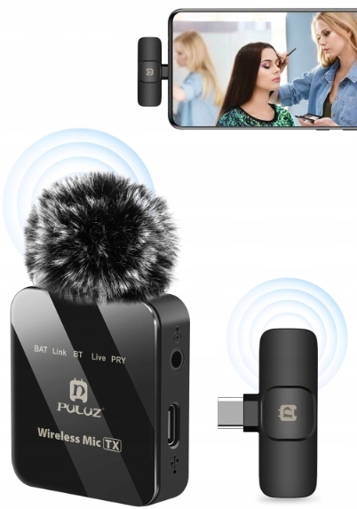 Kravatový mikrofón telefónu PULUZ USB-C ANDROID iOS iPhone 15 16 17