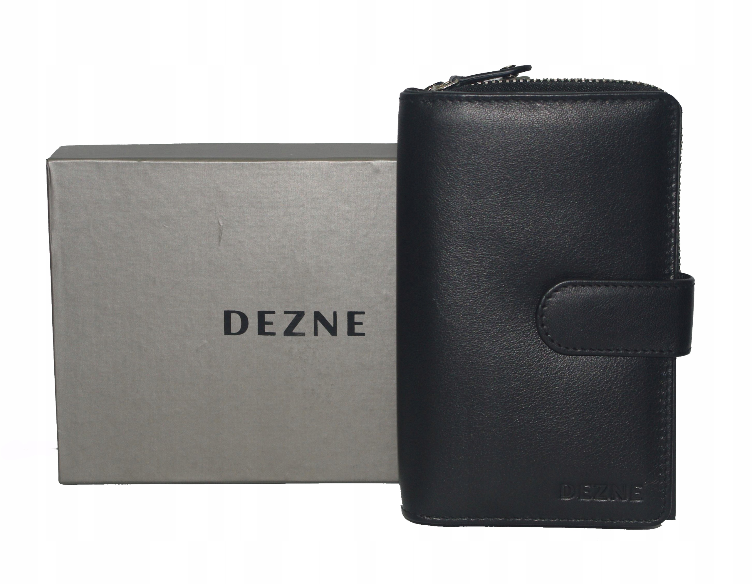 Dezne dámská kožená peněženka s Rfid zapínáním, černá