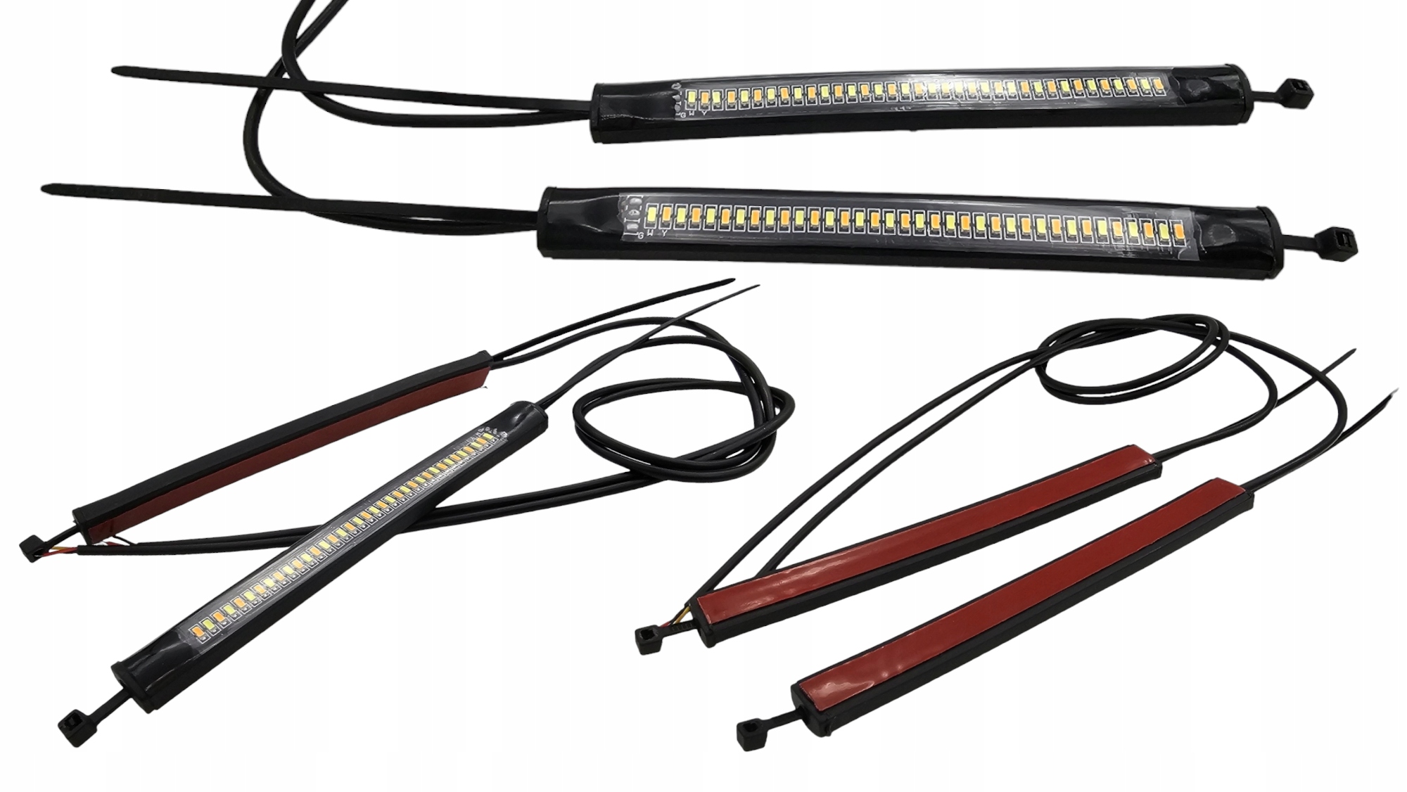 2W1 DRL BIAŁO-ŻÓŁTE KIERUNKOWSKAZY LED DO MOTOCYKLA SKUTERA QUADA