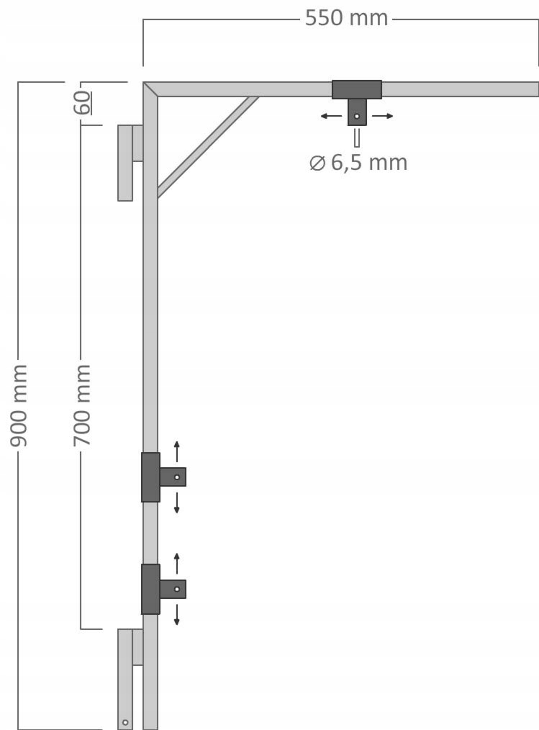 DecoLED Držiak motívu na stĺpy Vo pre dekory 60 80 cm, 55 x 90 cm, pre 2x