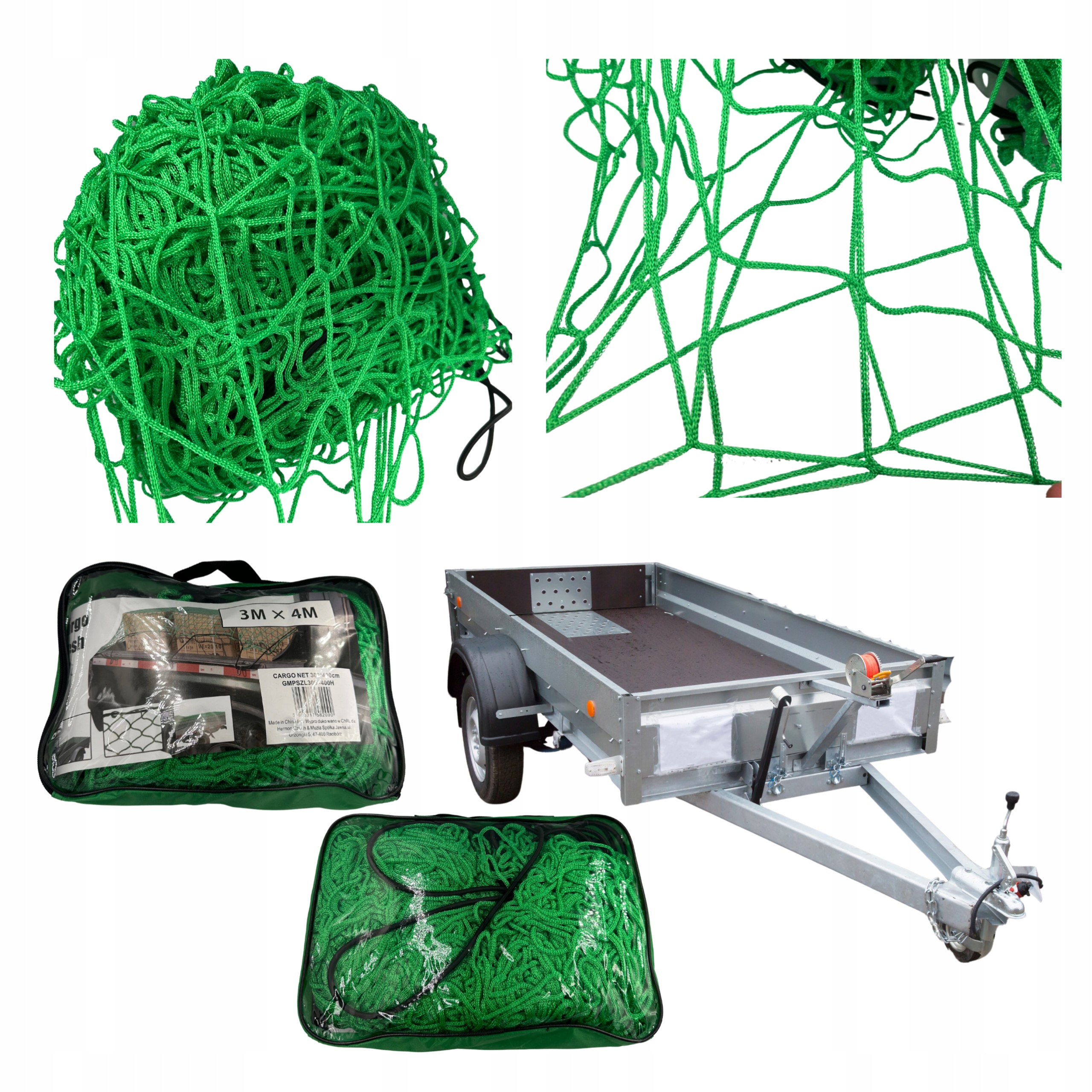 Bezpečnostní síť pro náklad přívěsu a přepravní přívěs 300x400