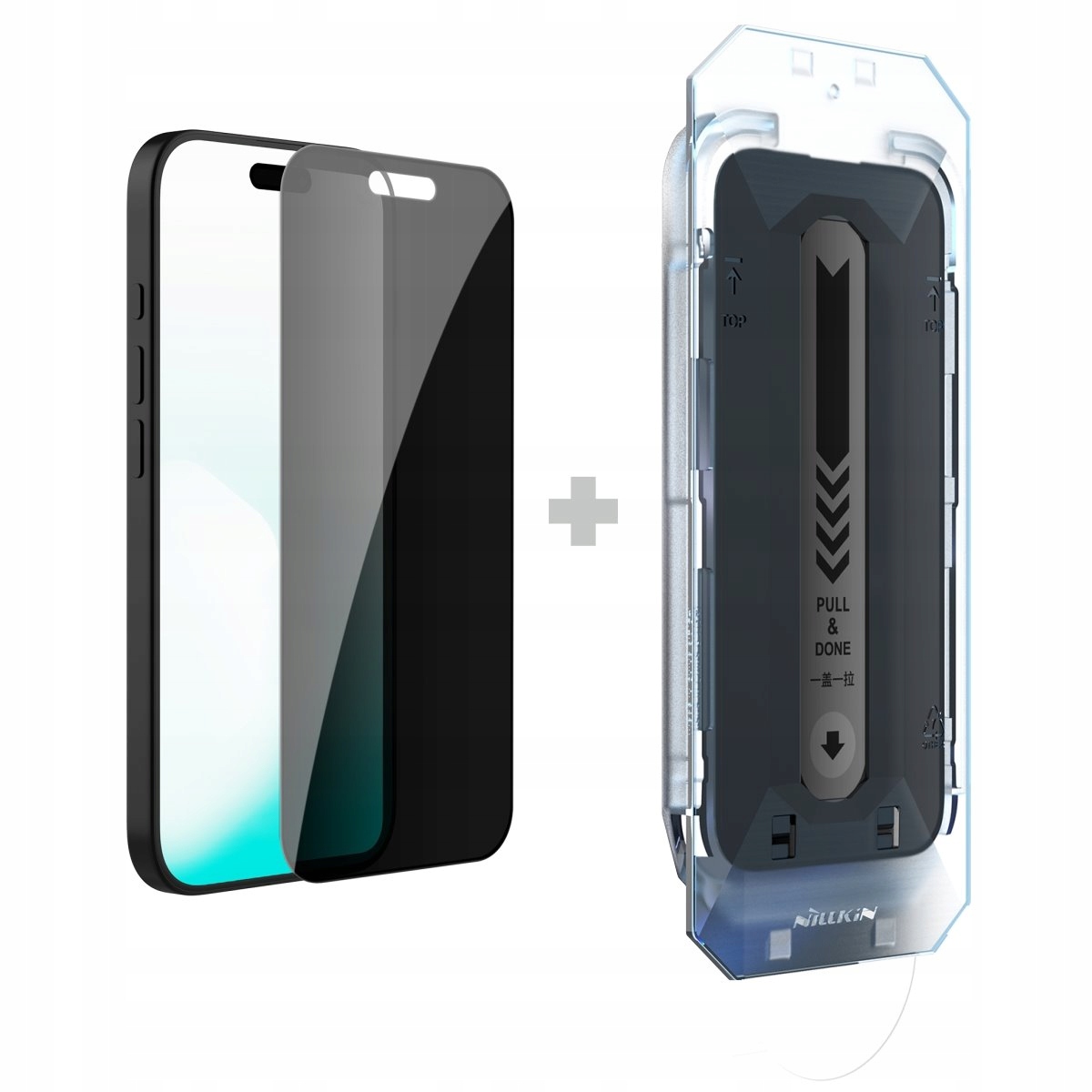 Tvrzené sklo Nillkin tvrzené sklo 0,25 mm Privacy AntiSpy pro iPhone 17 Pro s černým rámeček
