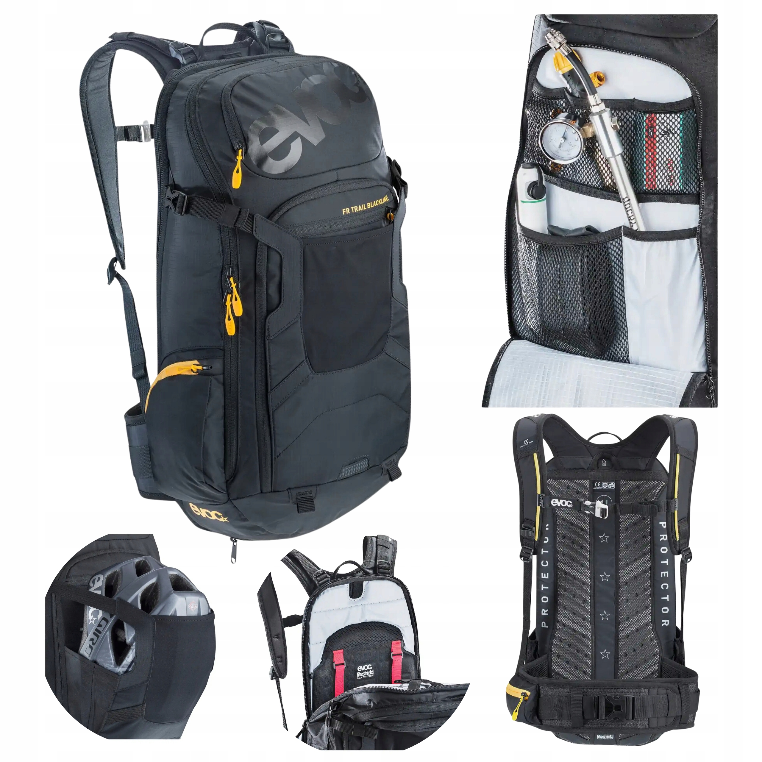 Plecak rowerowy z protektorem Evoc Fr Trail Blackline 20L black S